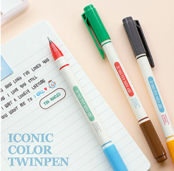 Color Twin Pen เซตปากกาเจล 3 แท่ง ได้ถึง 6 สี จากเกาหลี Iconic